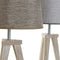 Bureaulamp DKD Home Decor Laken Grijs Bruin Linnen 250 V 60 W Pijnboom (30 x 30 x 57.5 cm) (2 pcs)