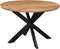 Livingfurn - Eetkamertafel Jesper Round 120cm - Mangohout / Gecoat Staal