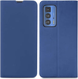 iMoshion Hoesje Geschikt voor Motorola Edge 20 Pro Hoesje Met Pasjeshouder - iMoshion Slim Folio Bookcase - Donkerblauw