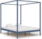vidaXL - Hemelbedframe - massief - grenenhout - grijs - 180x200 - cm