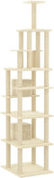 vidaXL - Kattenmeubel - met - sisal - krabpalen - 216 - cm - crèmekleurig