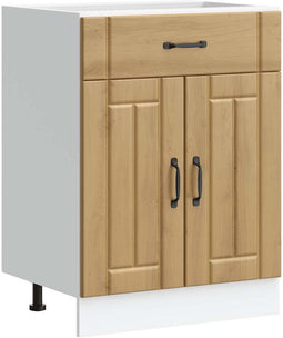 vidaXL - Keuken - onderkast - Lucca - bewerkt - hout - artisanaal - eikenkleur