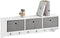 SoBuy FRG282-W - Wandkapstok - 3 Lades 5 Haken - Wit-Grijs