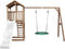 AXI Beach Tower Speeltoestel in Bruin - Speeltoren met Summer Nestschommel, Witte Glijbaan en Zandbak - FSC hout - Speelhuis op palen voor de tuin