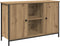 vidaXL - TV-kast - Zwart - Eiken - 101x35x65 - cm - Engineered - Hout - en - Staal
