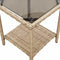 vidaXL - Tuinbank - met - tafel - en - kussens - L-vormig - beige - poly - rattan
