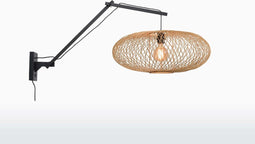 GOOD&MOJO Wandlamp Cango - Bamboe Zwart/Naturel - 105x60x60cm - Binnen Scandinavisch,Bohemian
