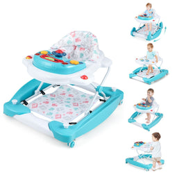 Coast 6-in-1 Loopfiets Loopwagen - Multifunctioneel - Afneembaar speelbord - Wit/Blauw