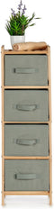 Kipit Badkamerkastje/opbergkastje - met 4x manden - 29 x 28 x 89 cm - Dennenhout