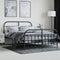 vidaXL - Bedframe - met - hoofd- - en - voeteneinde - metaal - zwart - 135x190 - cm
