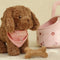 Little Dutch - Knuffelhond Jackie - Set met tasje botje sjaaltje - Roze bloemenprint