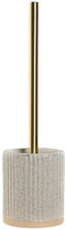 Toiletborstel Home ESPRIT Beige Gouden Keramiek 10,5 x 10,5 x 37,5 cm