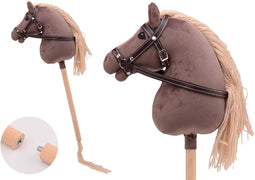 Holly Horse - Hobby Paard de Luxe met Korte Stok 80 cm met Halster voor Kinderen zonder Geluid