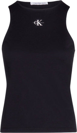 Calvin Klein Micro Monologo - Racer Back Top - Slim-fit - Zwart - Maat L