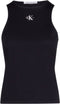 Calvin Klein Micro Monologo - Racer Back Top - Slim-fit - Zwart - Maat L