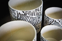 PTMD Zibra Ronde Bloempot - H9,5 x Ø12,5 cm - Keramiek - Wit