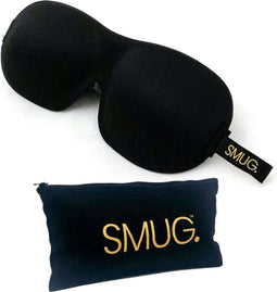 SMUG 3D Slaapmasker met Opbergzakje - 100% Verduisterend - Ergonomisch Oogmasker - Zwart