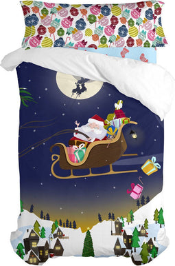 Dekbedovertrek set HappyFriday XMAS Multicolour Bed van 80/90 2 Onderdelen