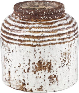 PTMD Bloempot Renee - 20x20x20 cm - Keramiek - Wit