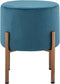 SVJ Kruk Rond - 32 x 32 x 38 cm - Polyester/Ijzer - Blauw