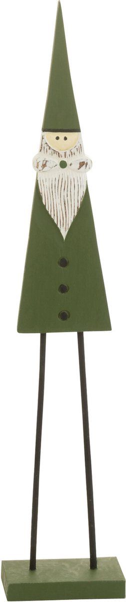 J-Line figuur Kerstman Op Voet - hout - groen - small