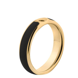 MelanO Twisted Tracy - Ring - goudplated + zwart resin - 5mm - maat 48