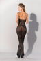 Printed Datex lange gestreepte strapless jurk - L