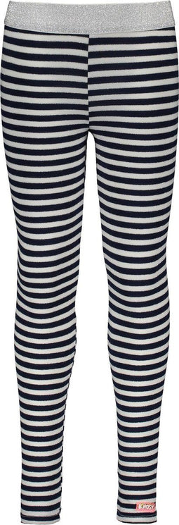 B.Nosy Kids - Legging - Fancy elastieke band - Pewter spring stripe