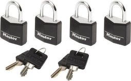 MasterLock O3mm - Hangsloten 20mm - Set van 4 - zwart (set van 4)