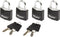 MasterLock O3mm - Hangsloten 20mm - Set van 4 - zwart (set van 4)