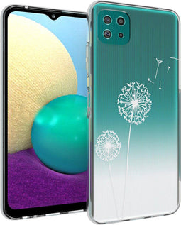 iMoshion Hoesje Geschikt voor Samsung Galaxy A22 (5G) Hoesje Siliconen - iMoshion Design hoesje - Wit / Transparant / Dandelion