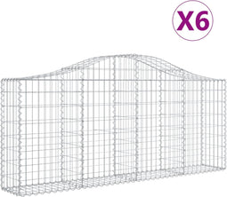 vidaXL - Schanskorven - 6 - st - gewelfd - 200x30x80/100 - cm - gegalvaniseerd - ijzer