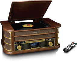 Lenco Classic Phono TCD‑3571 - Houten retro muzieksysteem - DAB+ BT CD cassette USB - Zilver