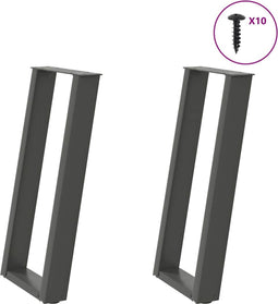 vidaXL - Console - tafelpoten - 2st - U-vormig - 28x(72-73)cm - staal - antraciet
