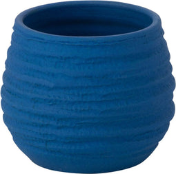 J-Line bloempot Fiesta - keramiek - blauw - small - Ø 14 cm