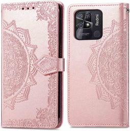 iMoshion Hoesje Geschikt voor Xiaomi Redmi 10C Hoesje Met Pasjeshouder - iMoshion Mandala Bookcase - Rosé Goud