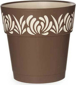 Zelfwaterende bloempot Stefanplast Gaia Bruin 25 x 25 x 25 cm Plastic Vanille