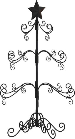 vidaXL - Kerstdecoratie - kerstboom - 90 - cm - metaal - zwart