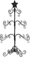 vidaXL - Kerstdecoratie - kerstboom - 90 - cm - metaal - zwart