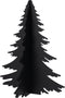 Boom hout kd 43 cm zwart kerstversiering