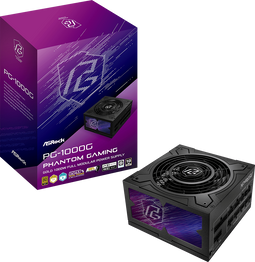 ASRock Phantom Gaming PG-1000G - Voeding 1000W - 80 Plus Gold - Zwart