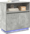 vidaXL - Dressoir - met - LED - Beton - Grijs - 71x34,5x75 - cm - Geperst - Hout