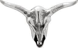 vidaXL - Muurbevestigde - Stierenkop - Zilver - 49x10x36 - cm - Aluminium