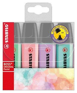 Markeerstift STABILO Boss Original 70/4 pastel etui à 4 kleuren | 5 stuks