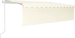 vidaXL - Luifel - automatisch - met - rolgordijn - LED - windsensor - 5x3 - m - crème