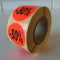 Klika - Etiket fluor rood 35mm 30% korting 500/r - 30 stuks
