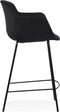 Alterego Mini Larissa - Zwarte Velvet Barkruk - 59x54x97,5cm