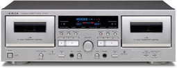 TEAC W-1200 - Dubbele cassettespeler - USB-uitgang en microfoonmixer - Zilver