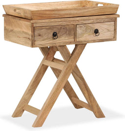 vidaXL - Bijzettafel - 65x40x76 - cm - massief - mangohout