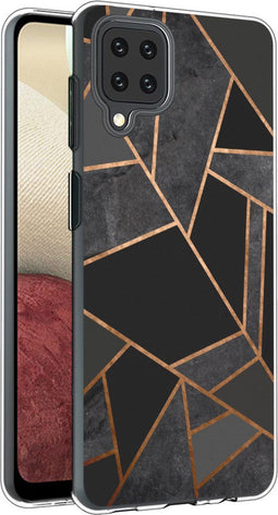 imoshion Hoesje Geschikt voor Samsung Galaxy A12 Hoesje Siliconen - imoshion Design hoesje - Zwart / Meerkleurig / Goud / Black Graphic